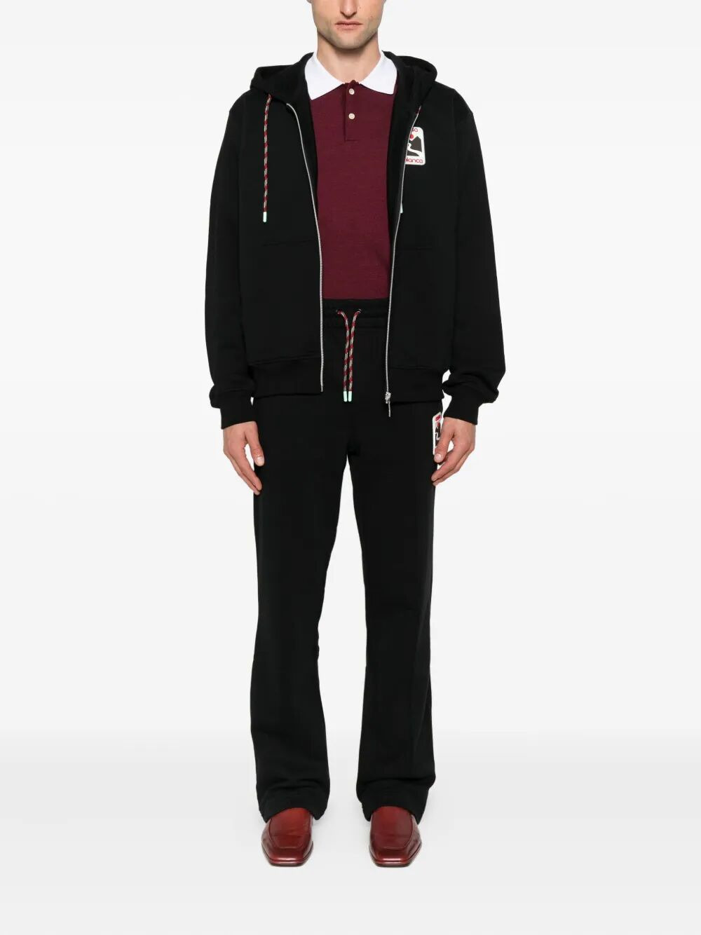 Casablanca Men "Sunset Valley" Rubber Patch Zip Through Hoodie - 2
