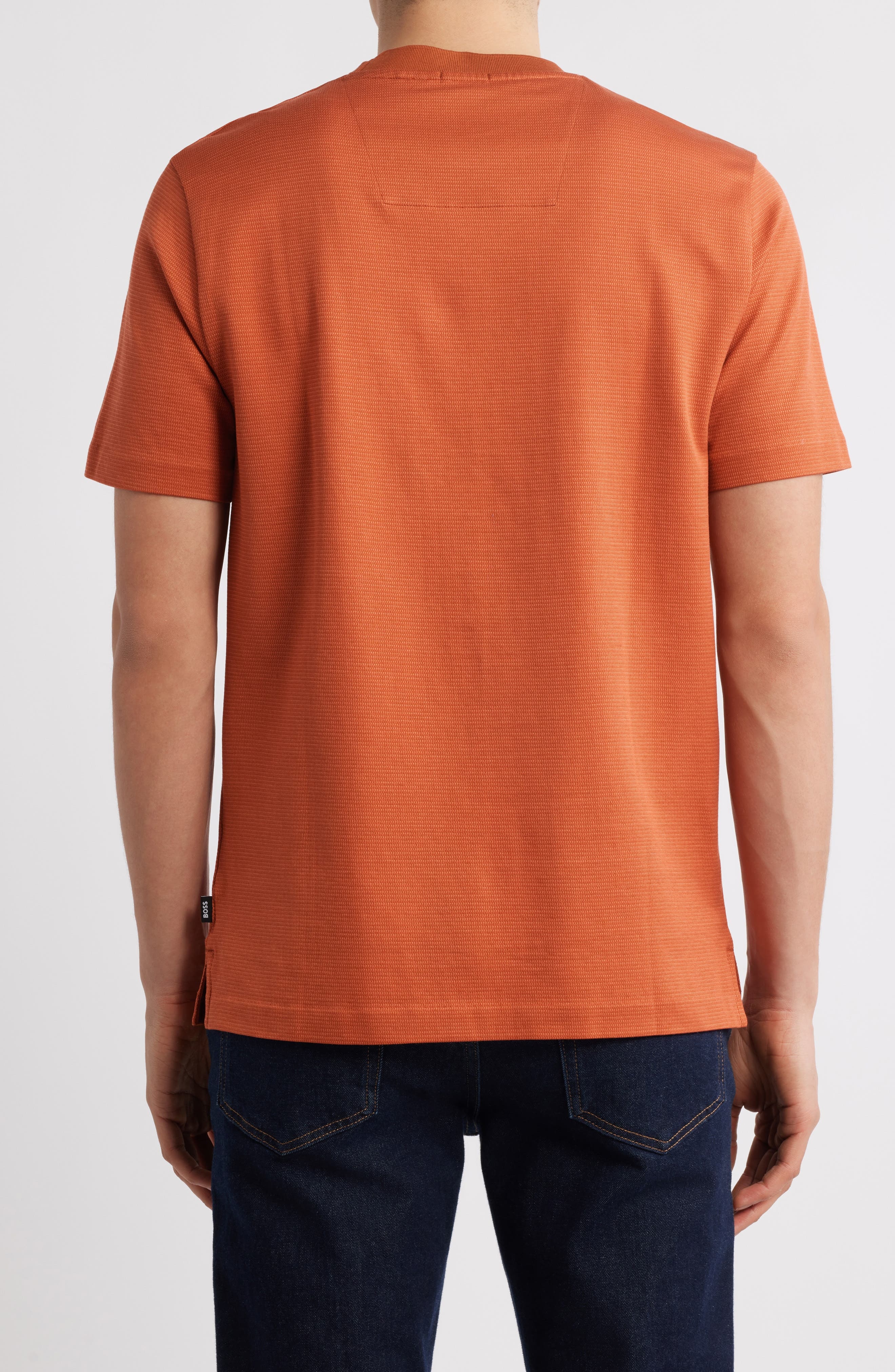 BOSS Thompson Pinstripe Cotton T-Shirt in Dark Orange at Nordstrom - 2