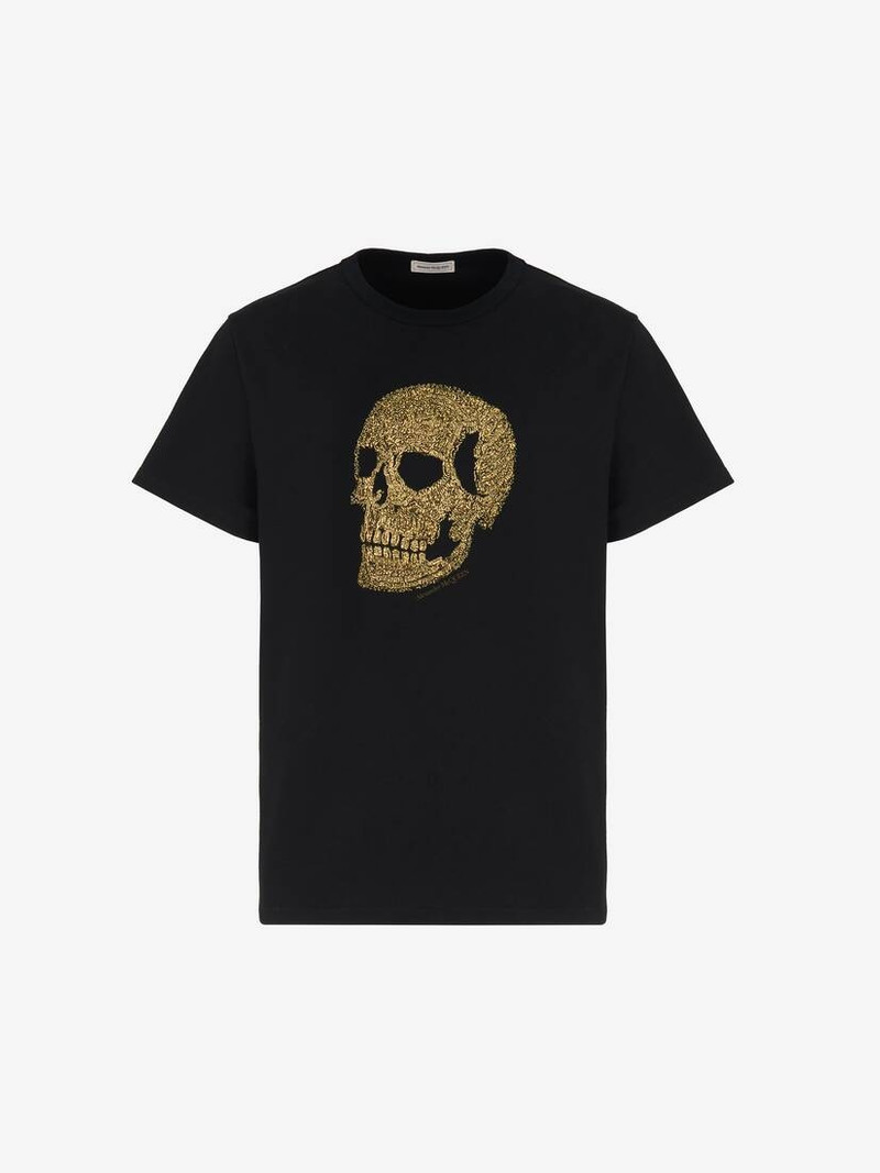 Men's Skull T-shirt in Black/ Gold 1
