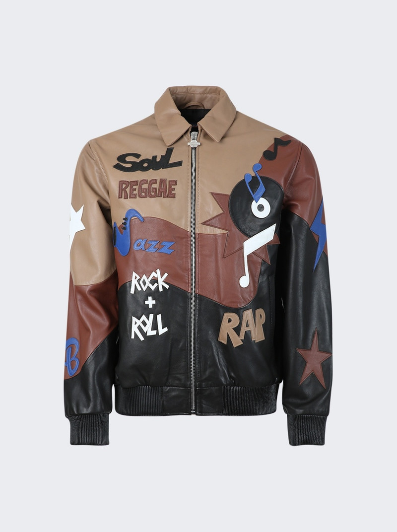 Music Lightweight Leather Jacket Brown 1