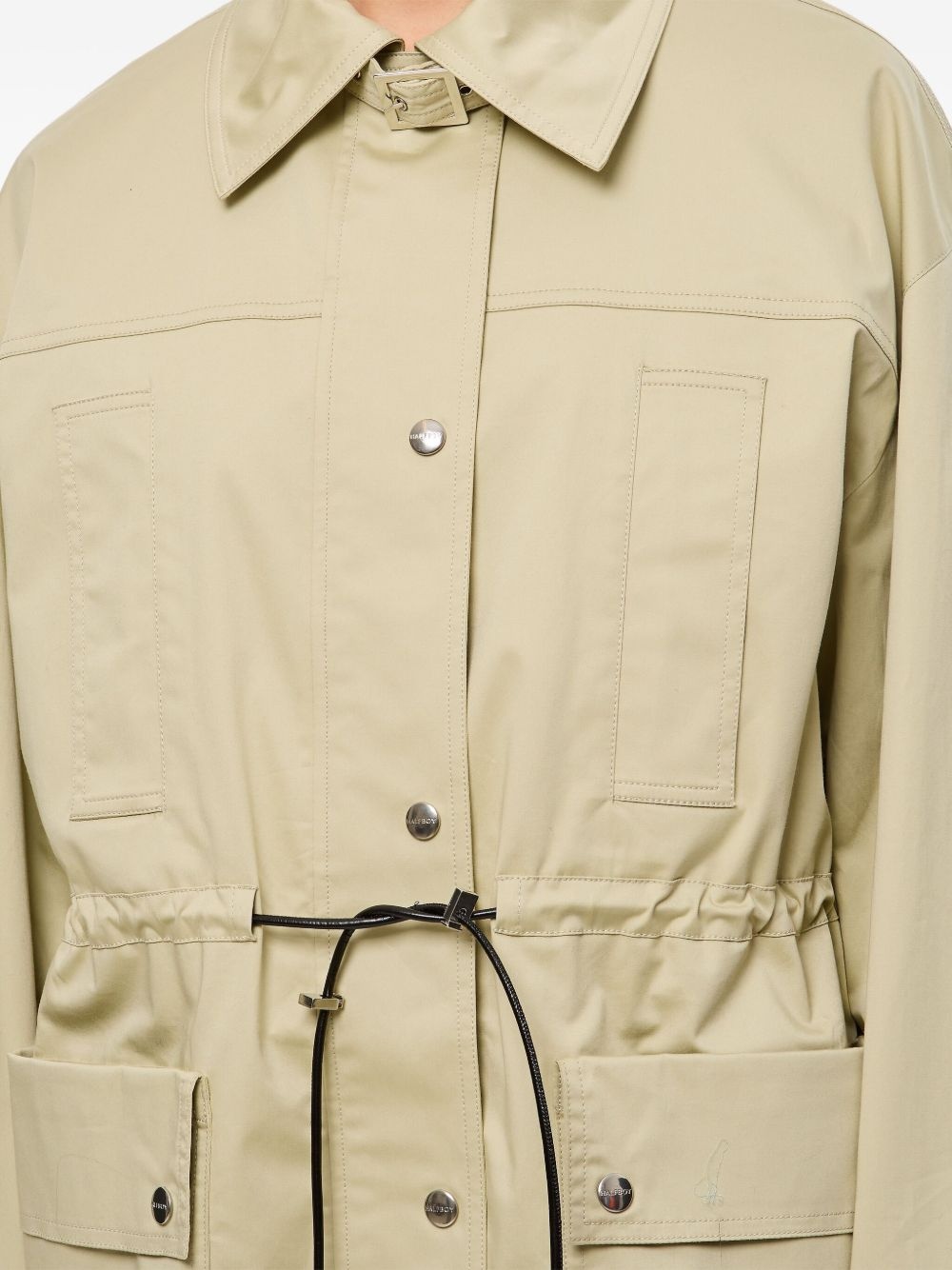 drawstring-waist parka jacket - 4