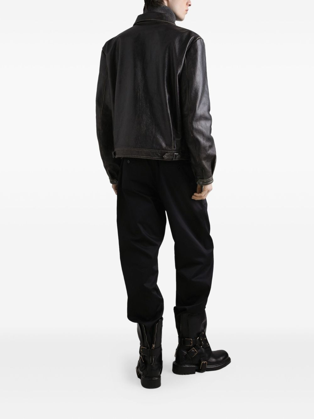 logo-detail ribbed turtleneck sweater - 3