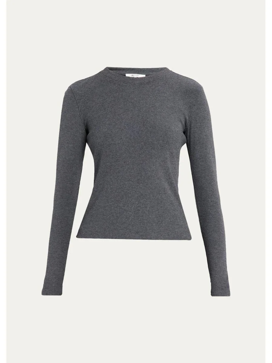 The Long-Sleeve Rib Crewneck Top - 1