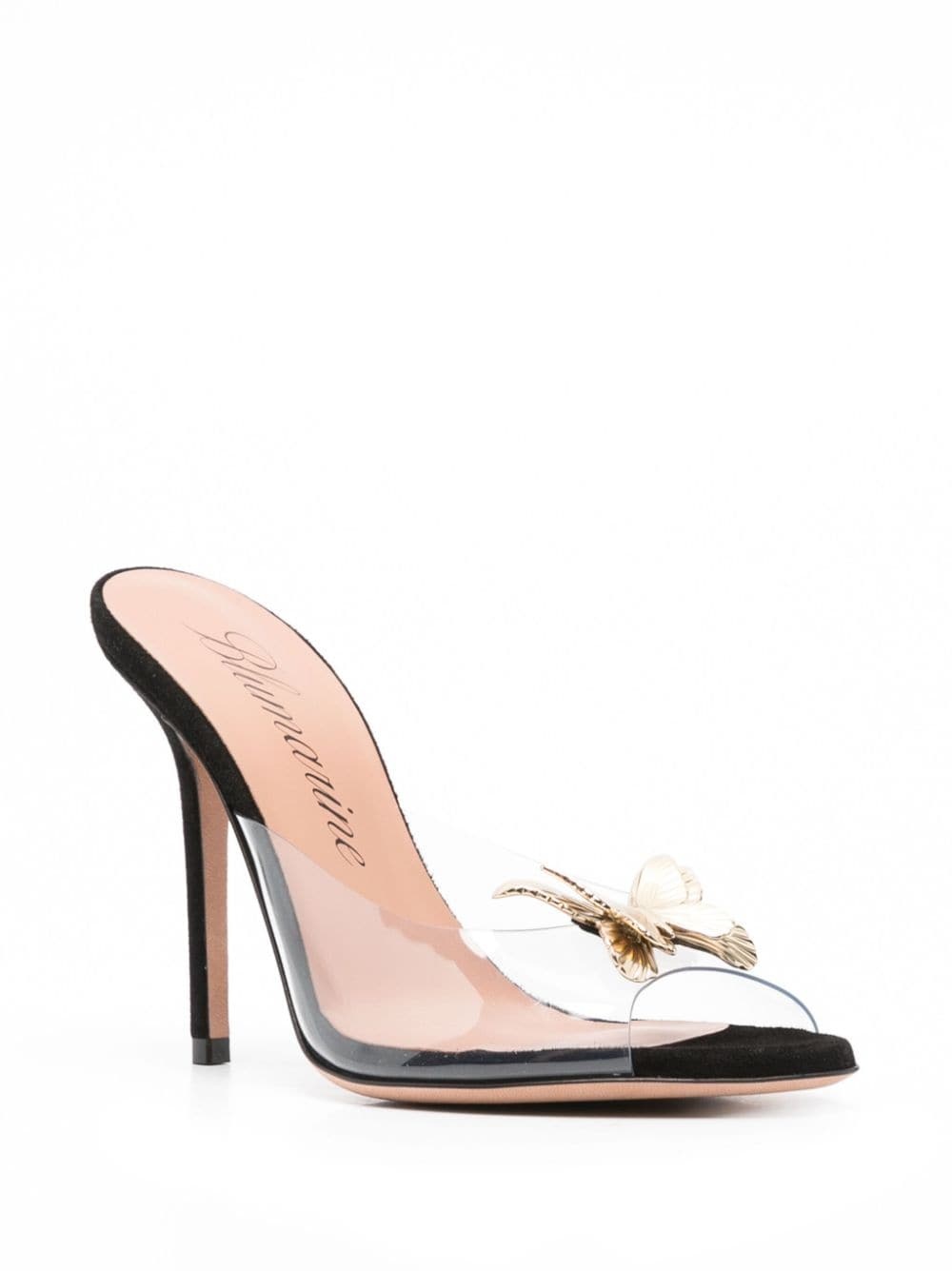 115mm butterfly-appliquÃ© mules - 2