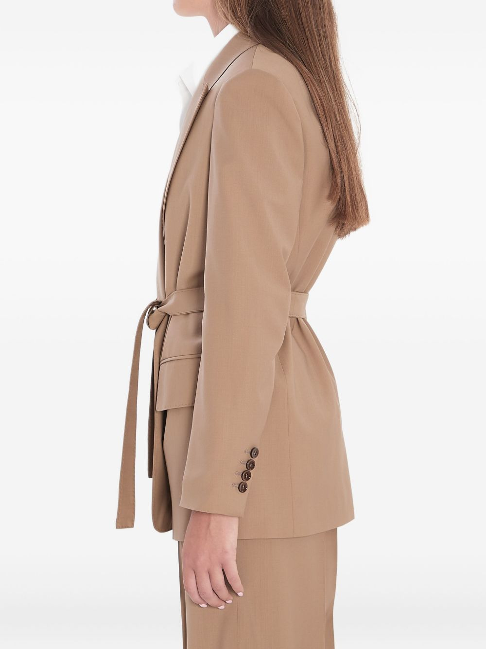 belted peak-lapel blazer - 3
