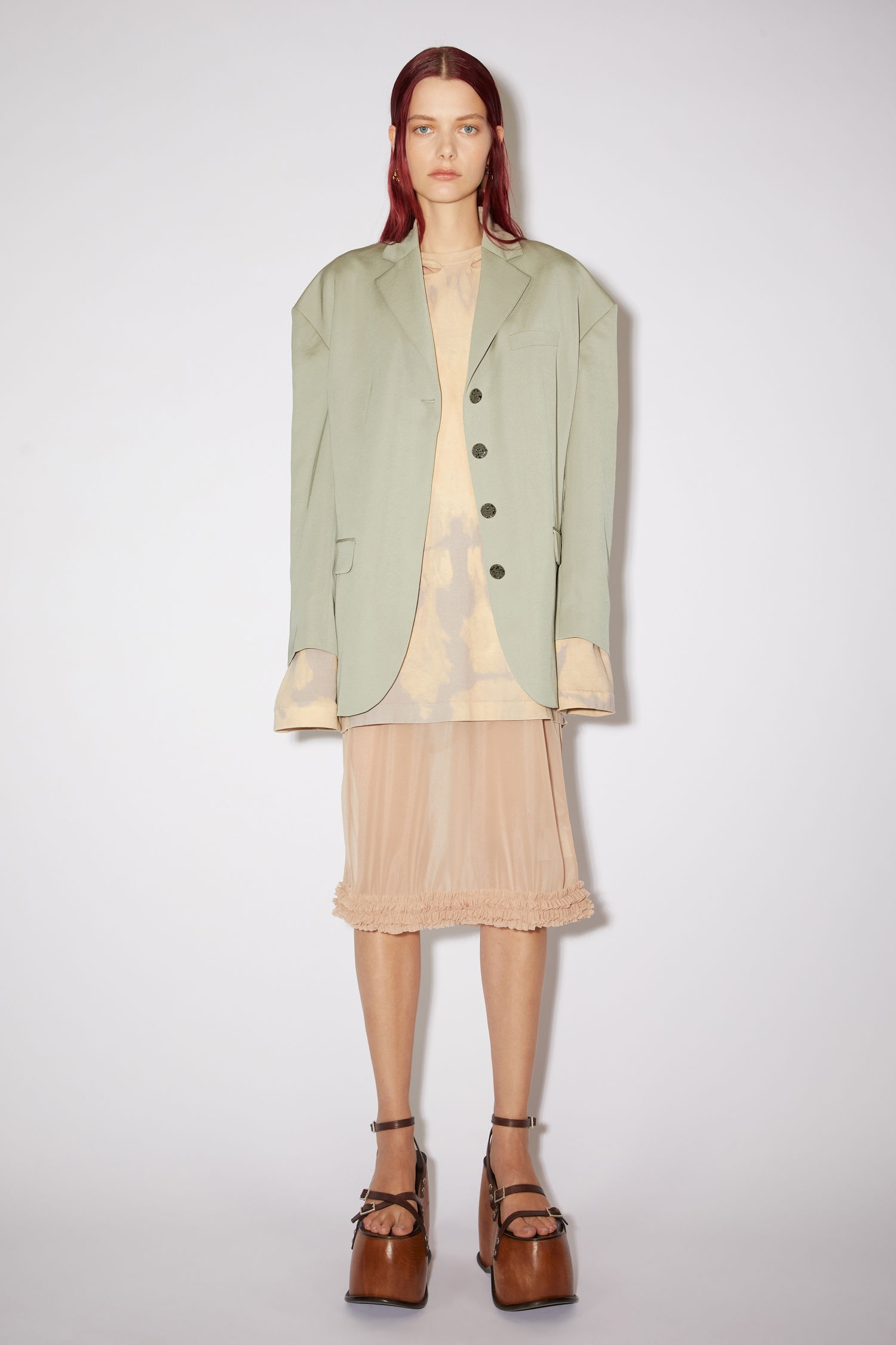 Belted suit jacket - Sage green - 2