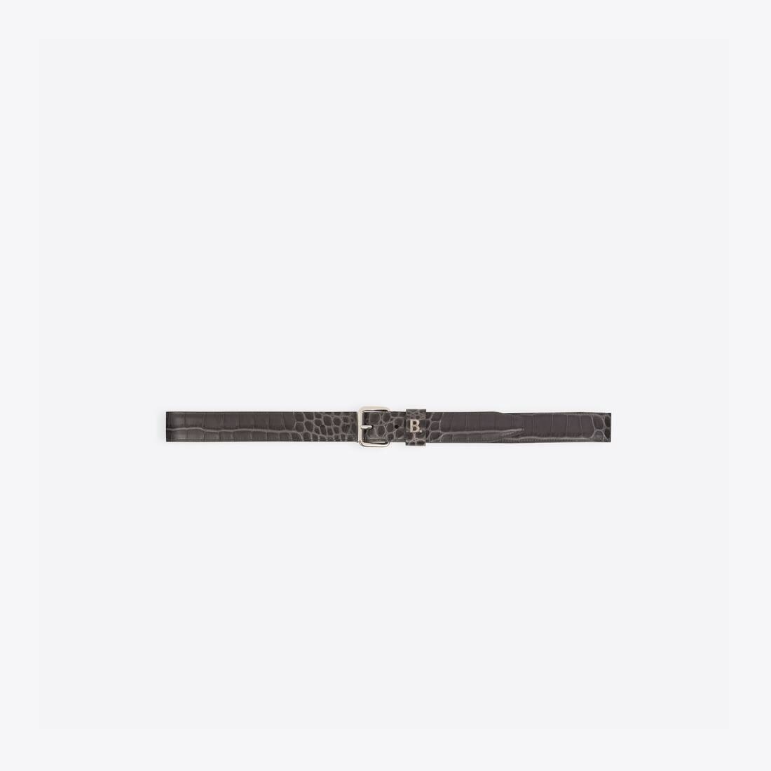 Men's Logo Rolled Buckle Belt in Dark Grey - 1