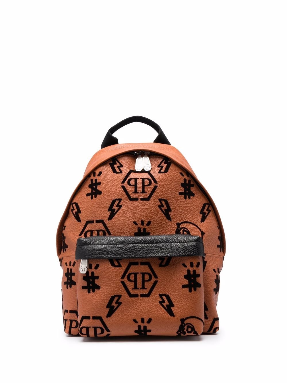 monogram print backpack - 1