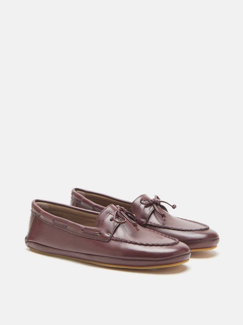LE MONDE BÉRYL Driver Moccasin / Burgundy Leather outlook