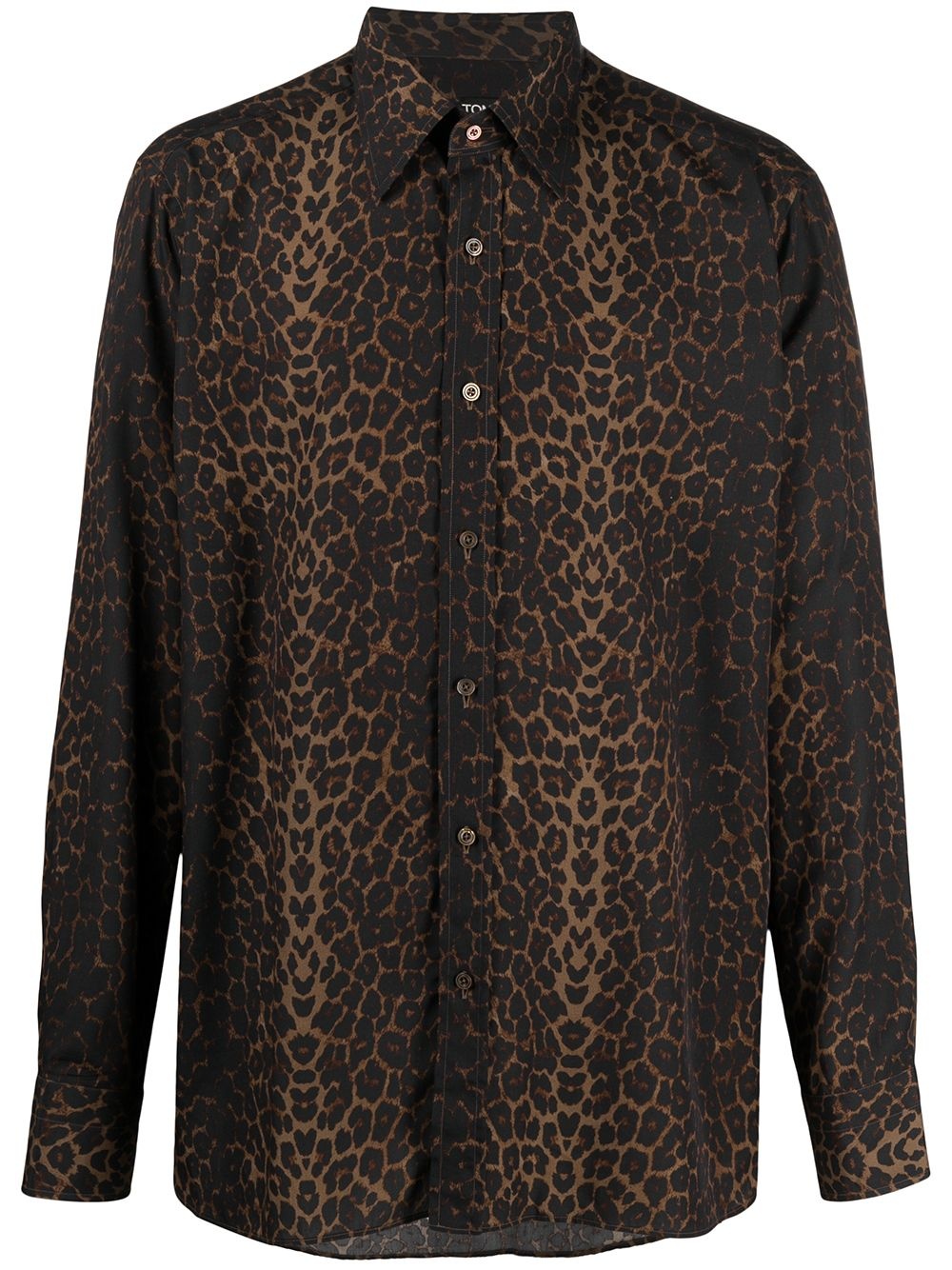 leopard-print long-sleeve shirt - 1