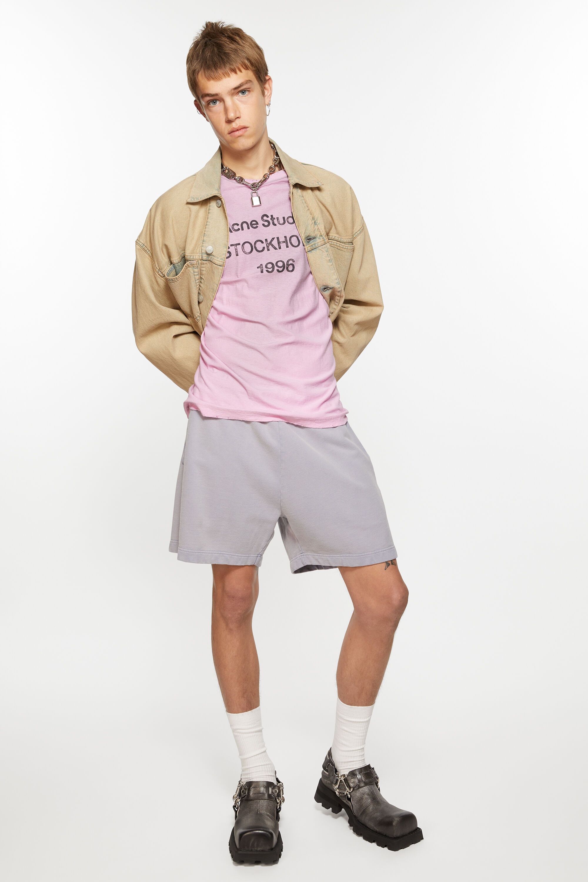 Cotton shorts - Dusty purple - 4