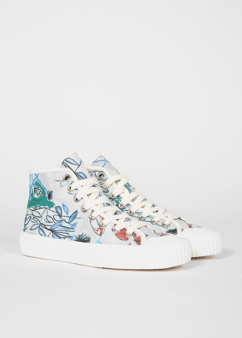 'Forest Sketch' Canvas High-Top Trainers 3