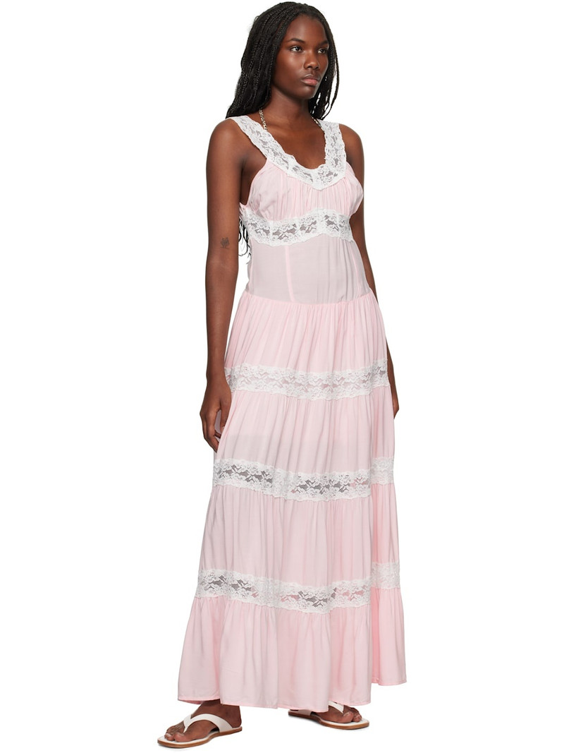 Frankies Bikinis Pink Dakota Maxi Dress outlook