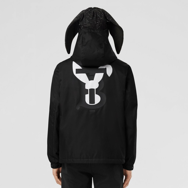 Rabbit Print Nylon Hooded Jacket 3