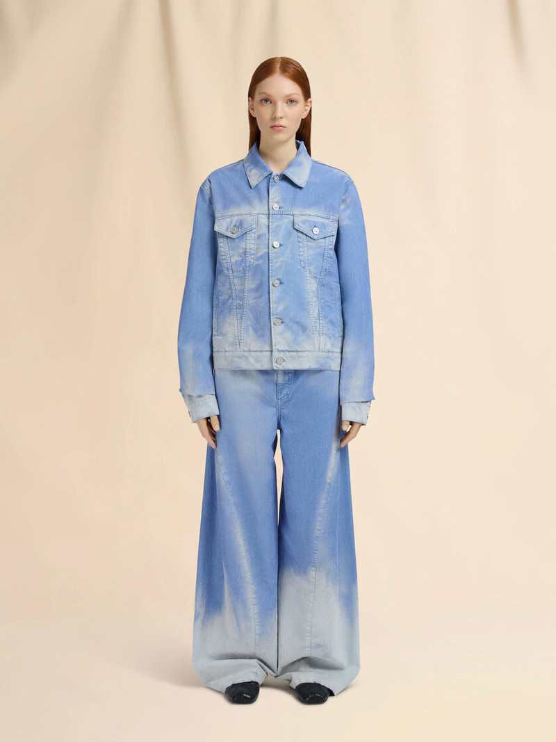 Marni LIGHT BLUE FLOCKED DENIM TRUCKER JACKET outlook