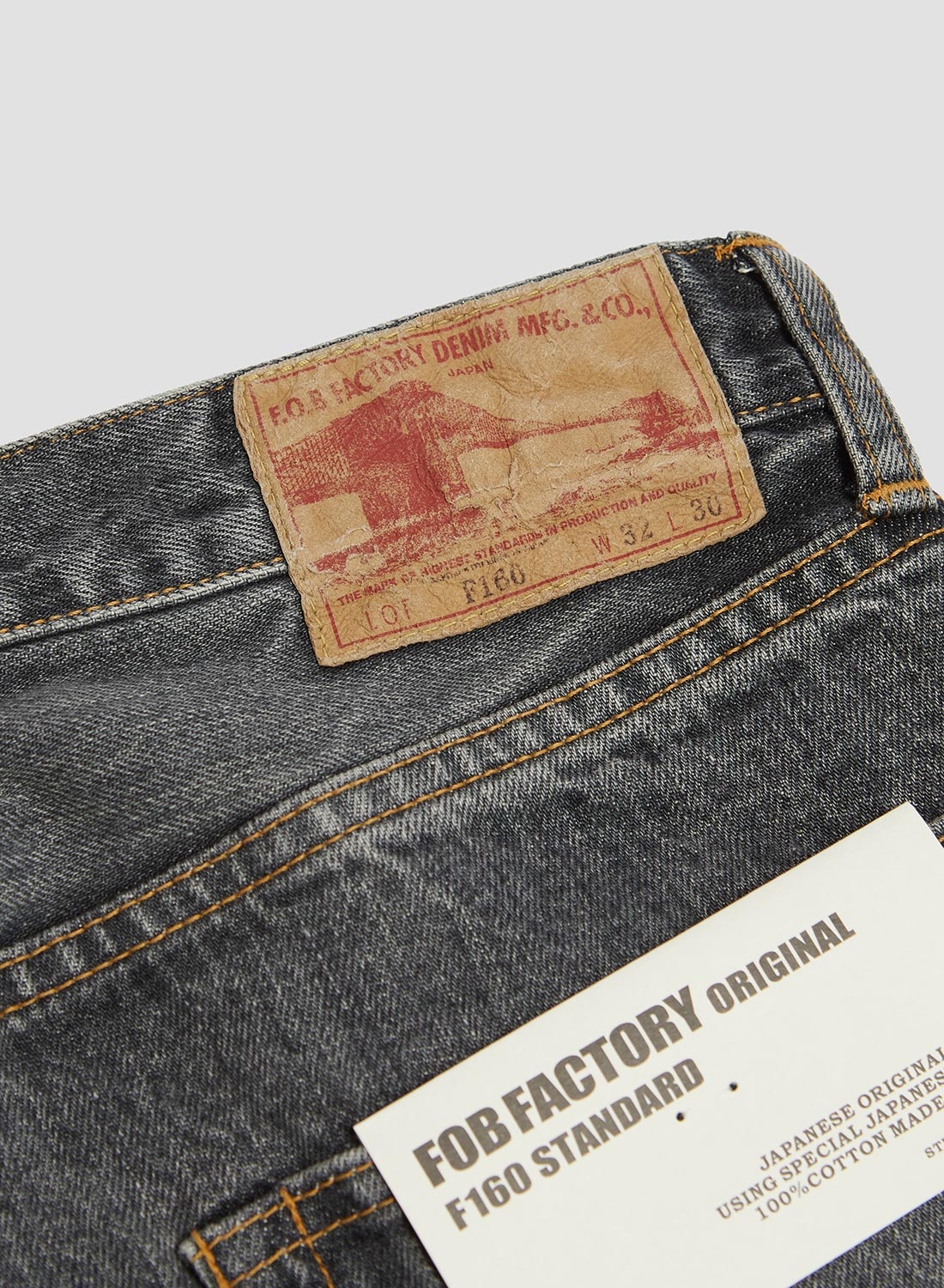 FOB Factory Selvedge 66 Denim 5P Washed Black - 2