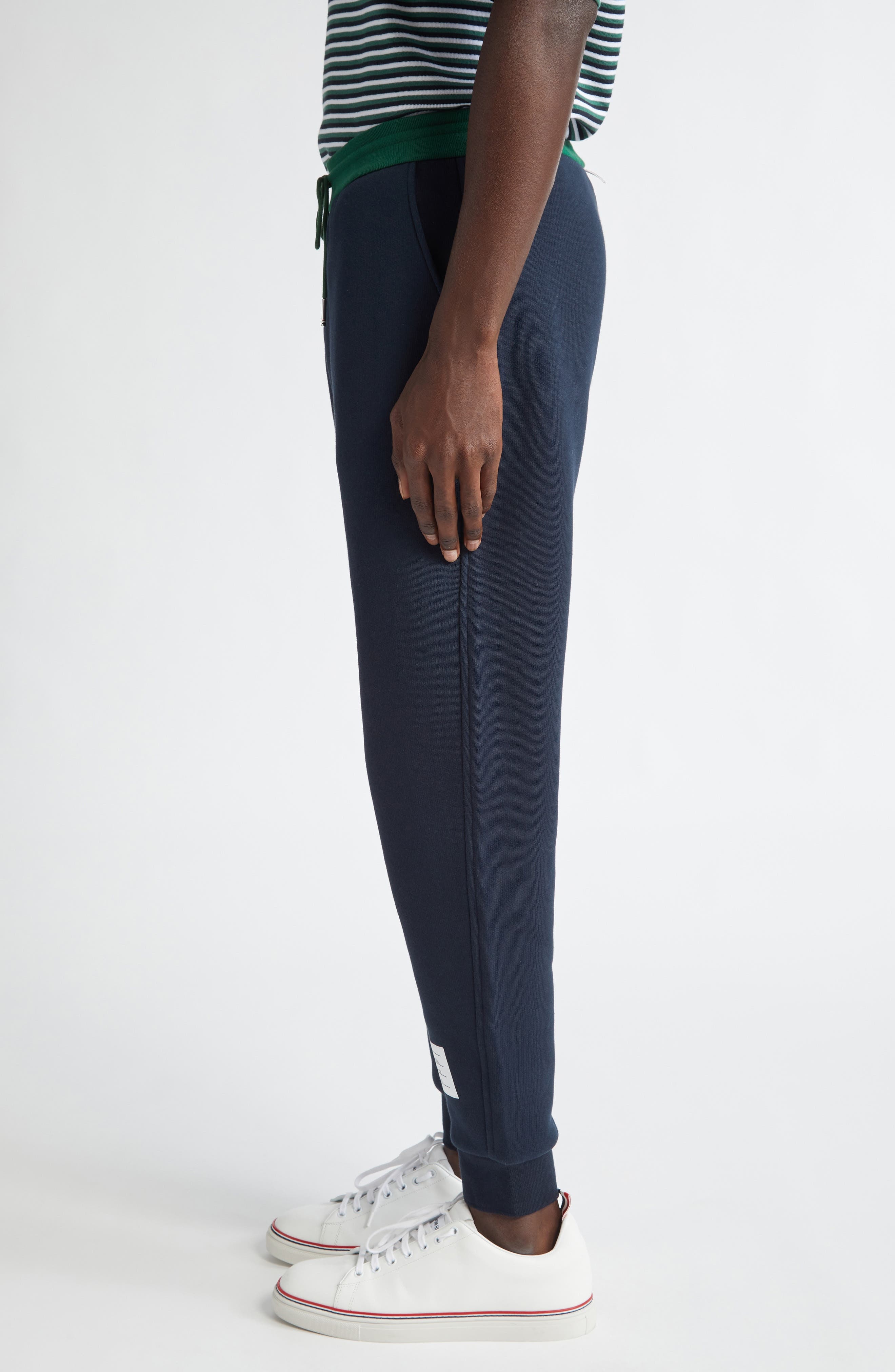 Thom Browne Colorblock Cotton Joggers in Navy at Nordstrom - 4
