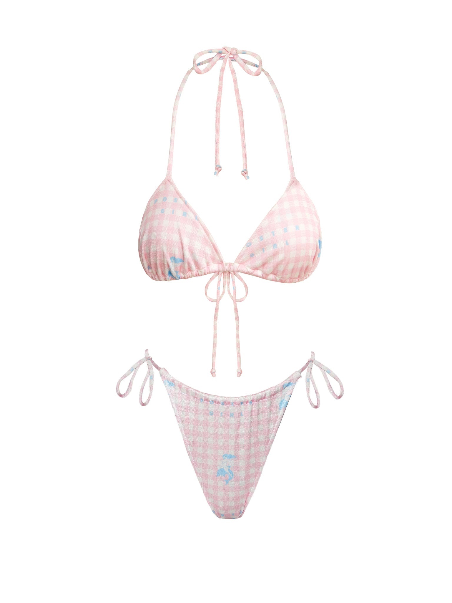 DIANE BIKINI TOP PINK GINGHAM - 5