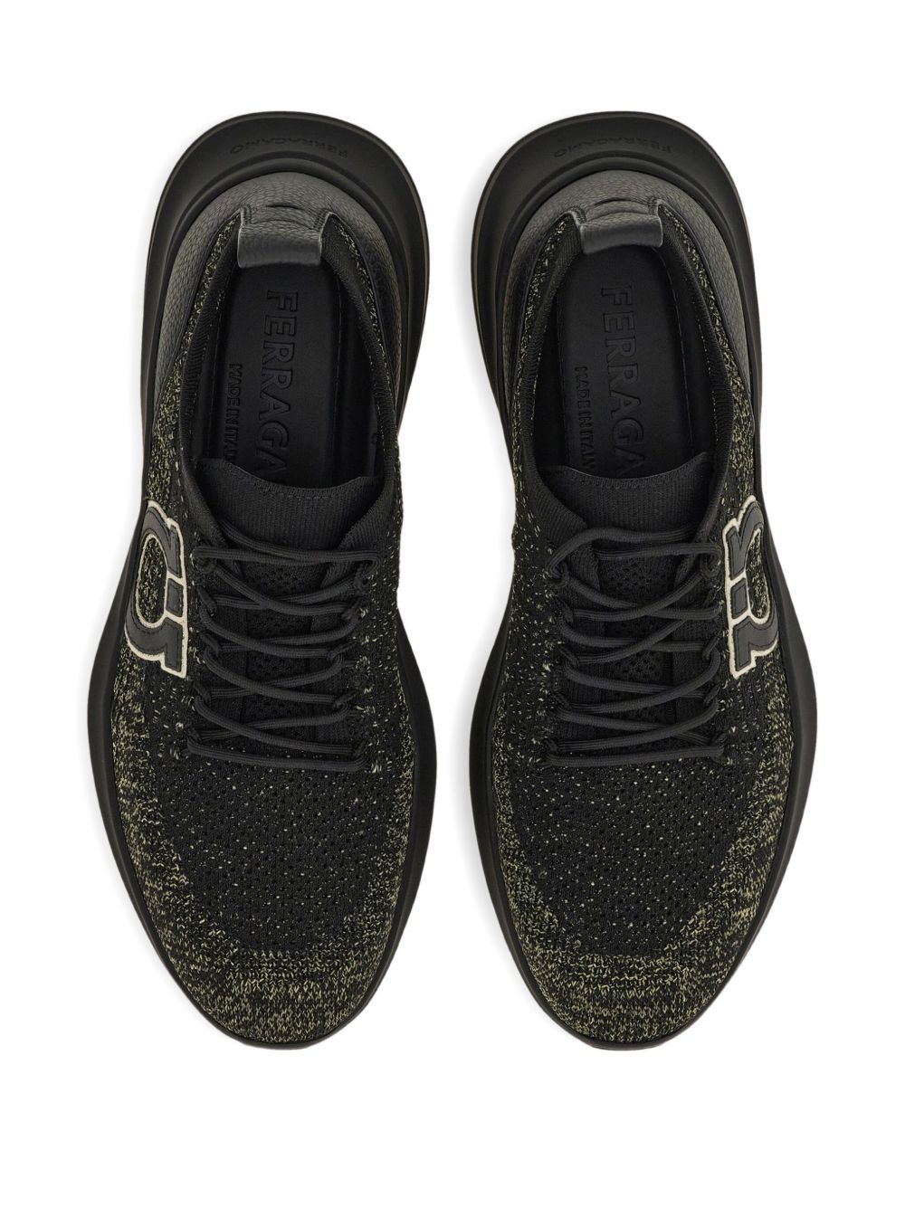 Gancini-detail knit sneakers - 3