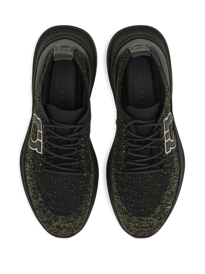 Gancini-detail knit sneakers 3