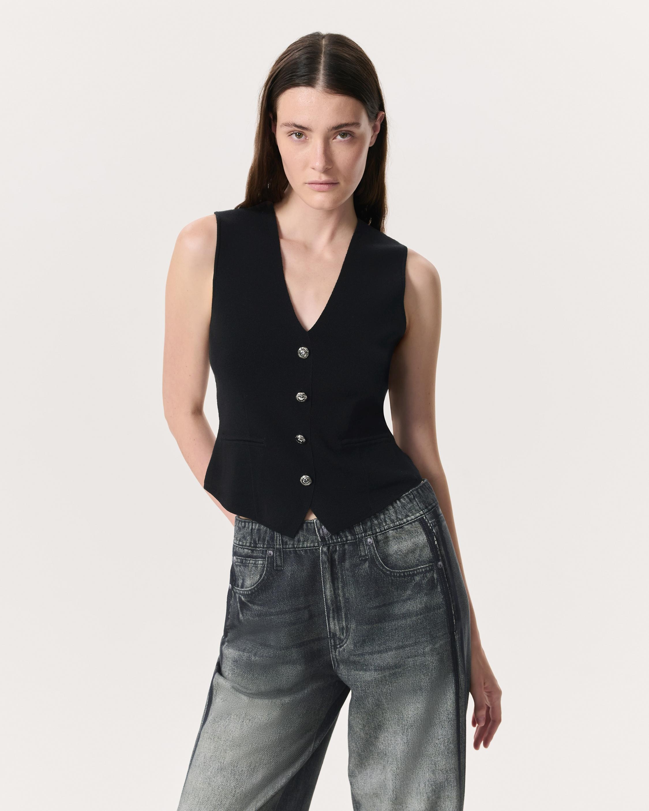 Ella Merino Wool-Blend Sweater Vest - 2
