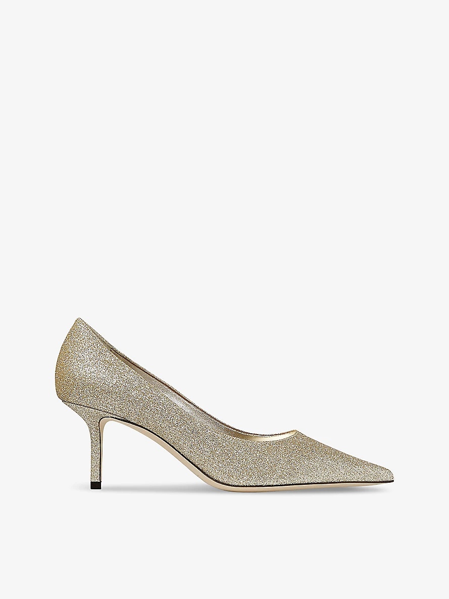 Love 65 glitter-embellished woven heeled courts - 1