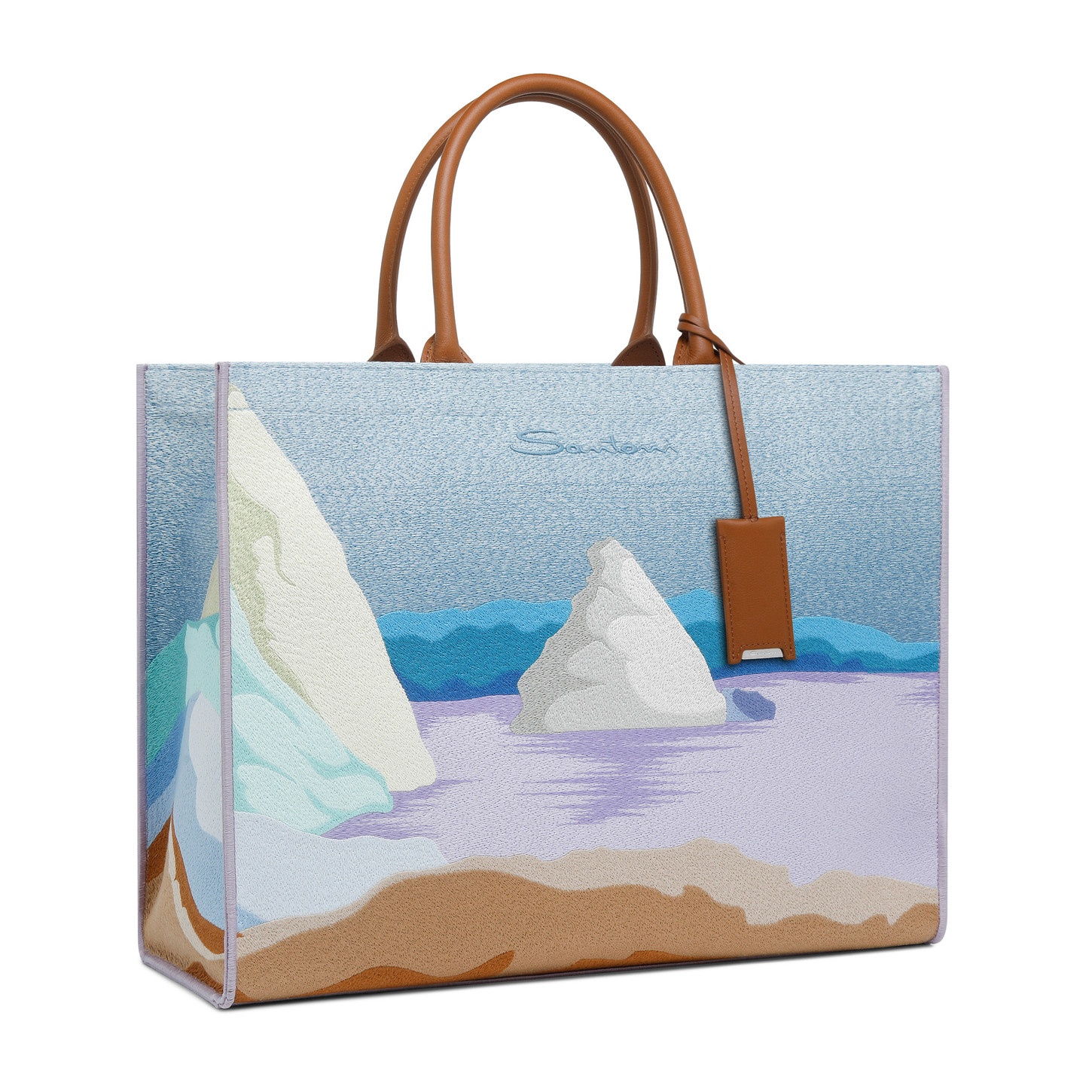 Light blue fabric shopper - 4