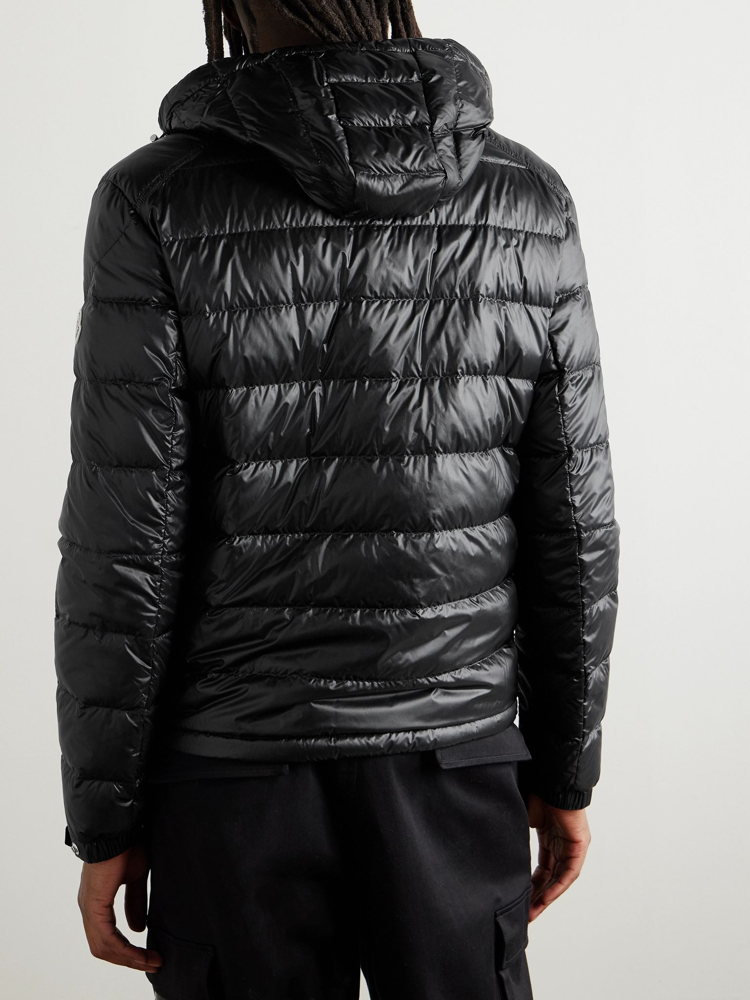 Gliere Logo-Appliquéd Quilted Glossed-Nylon Down Hooded Jacket Black - 3