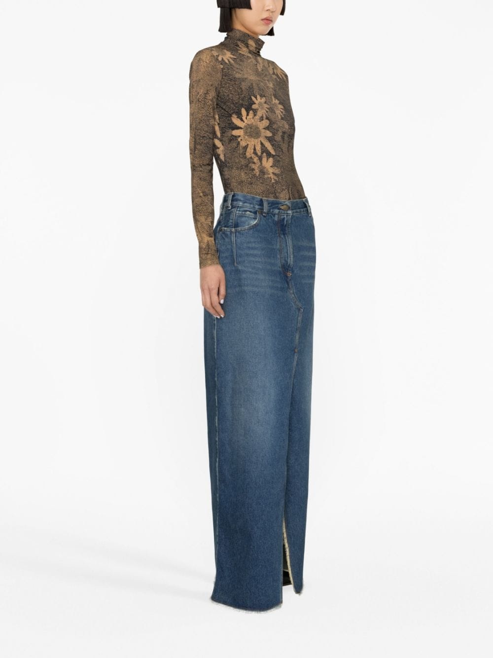 denim maxi skirt - 3