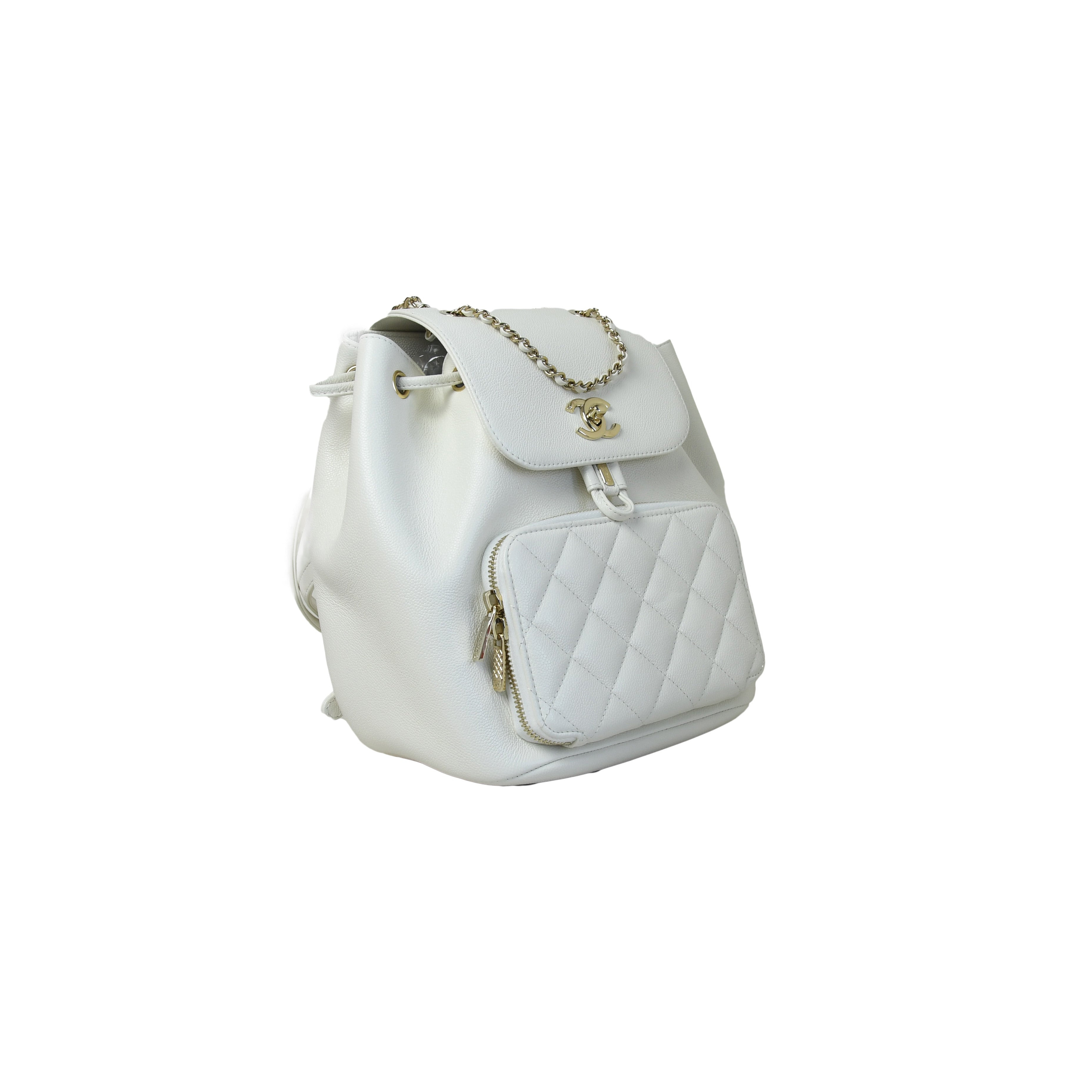 Chanel Affinity Caviar Backpack Gold White - 2
