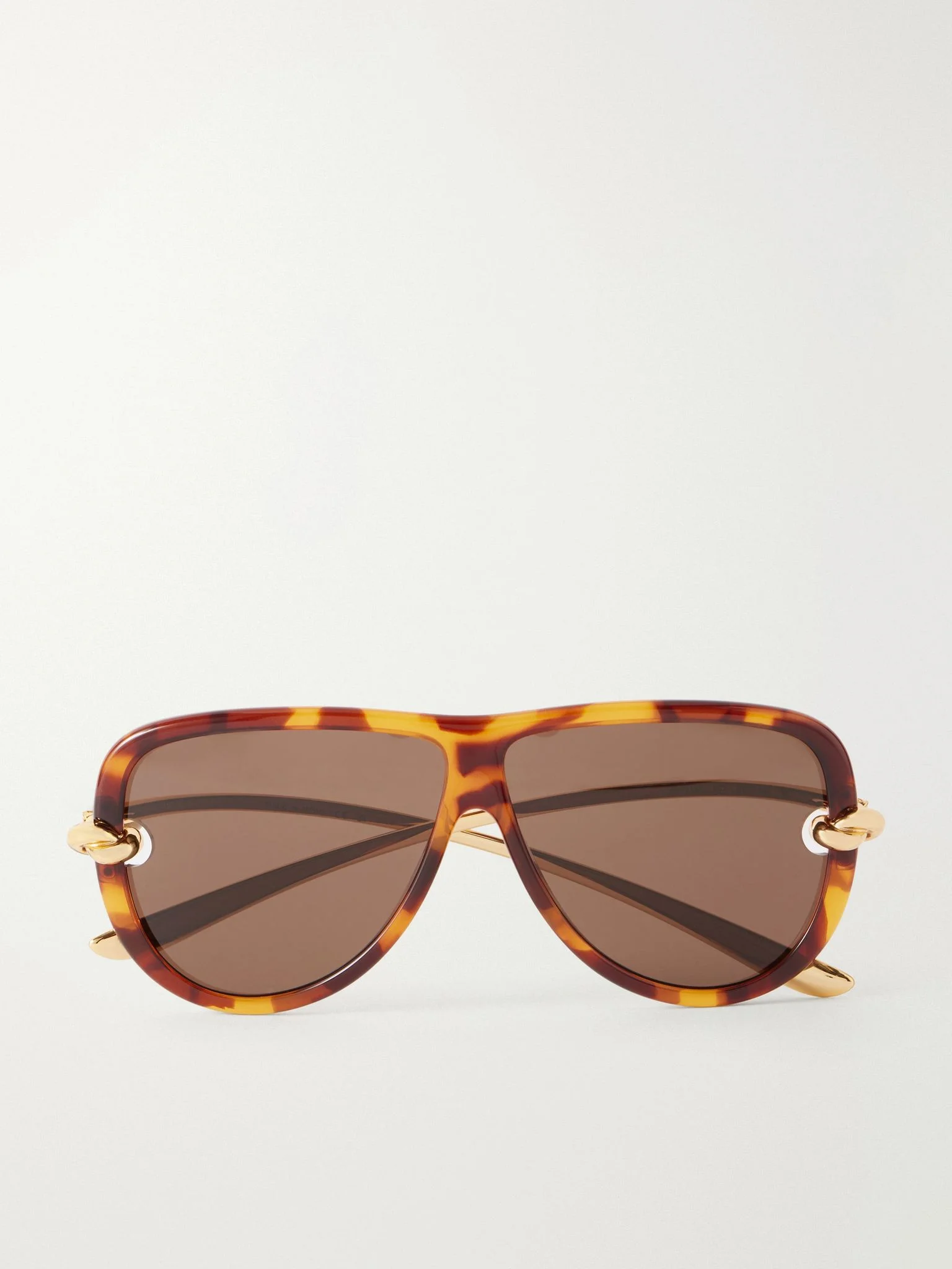 Icons Knot aviator-style injected gold-tone sunglasses Brown - 1
