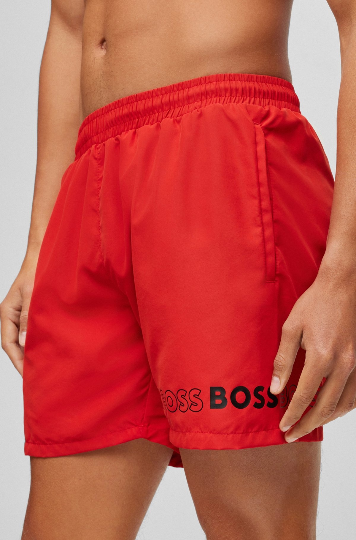 SWIM SHORTS WITH REPEAT LOGOS - 3
