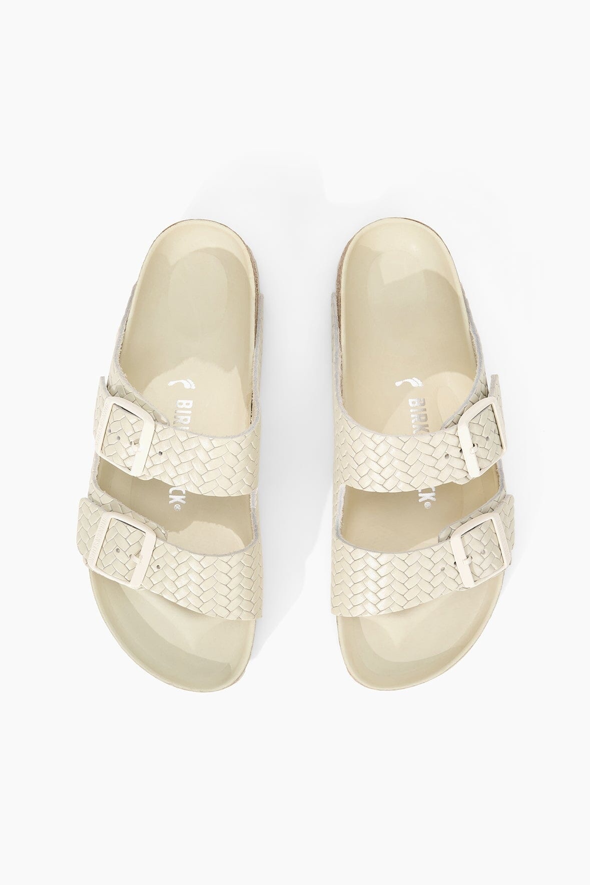 STAUD BIRKENSTOCK ARIZONA WOVEN EMBOSSED SANDAL ECRU - 7