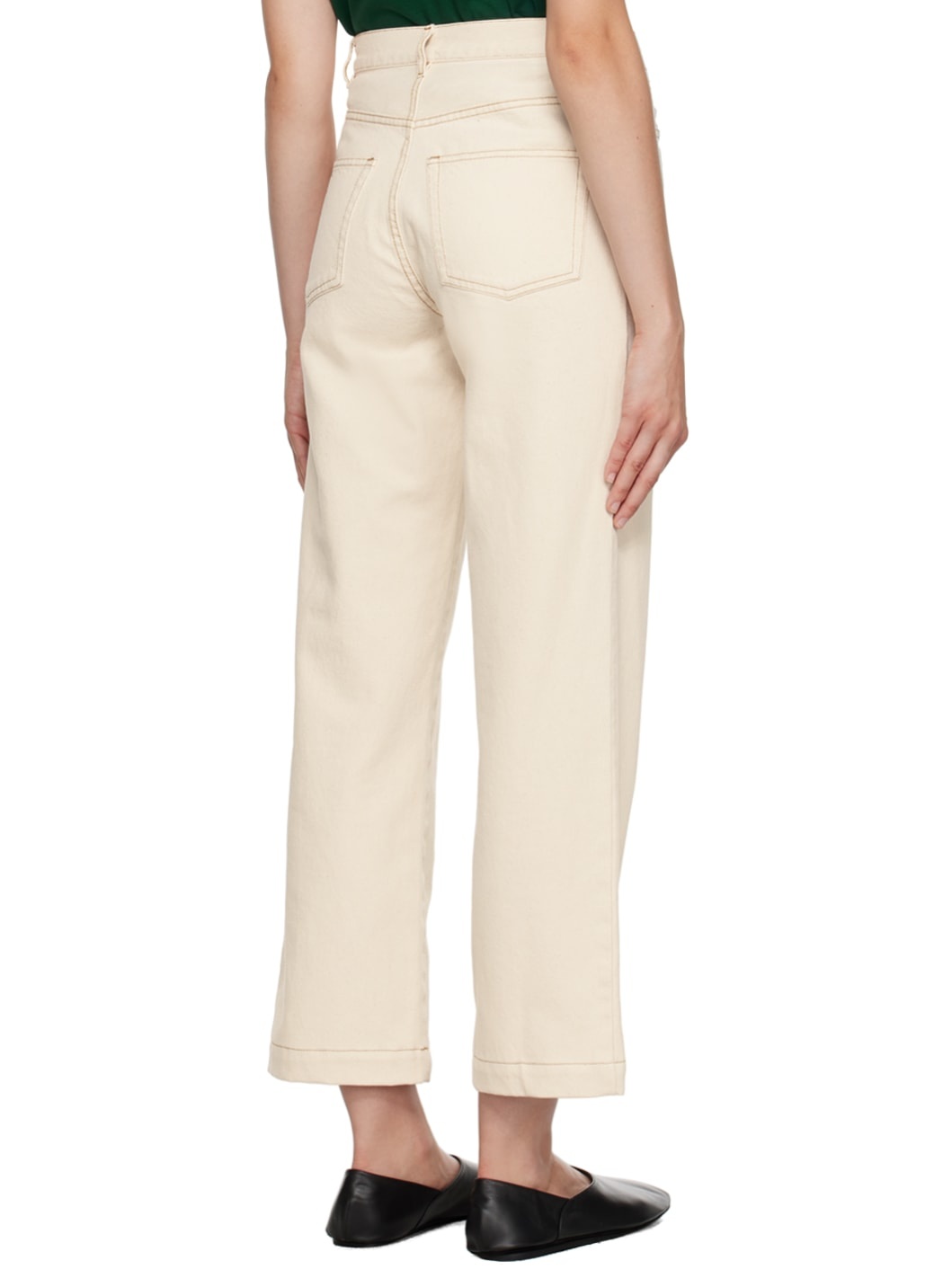 Off-White Cropped Jeans - 3