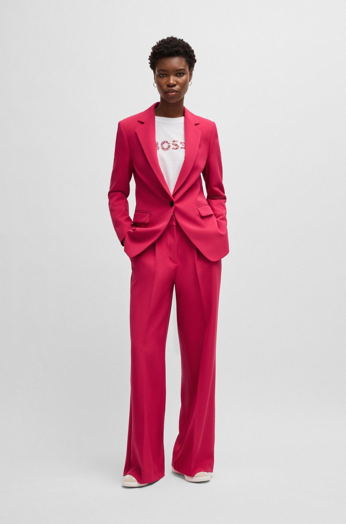 FITTED BLAZER IN STRETCH FABRIC - 3