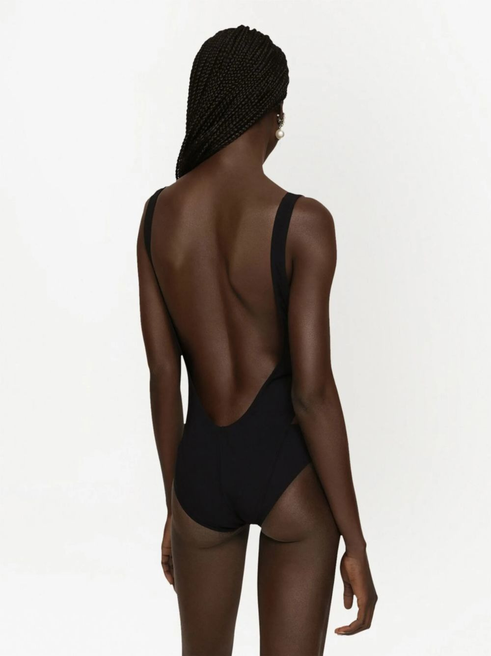 cut-out logo swimsuit - 4