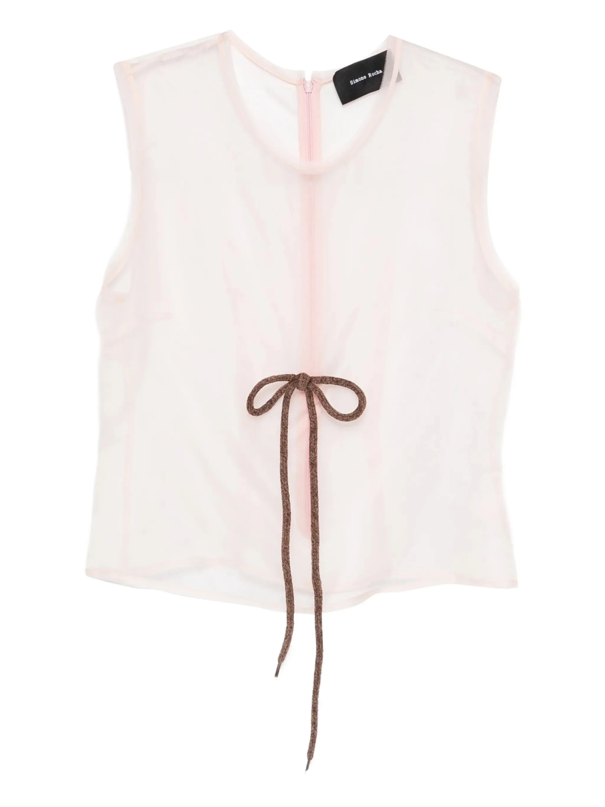 sheer frayed contour top - 1