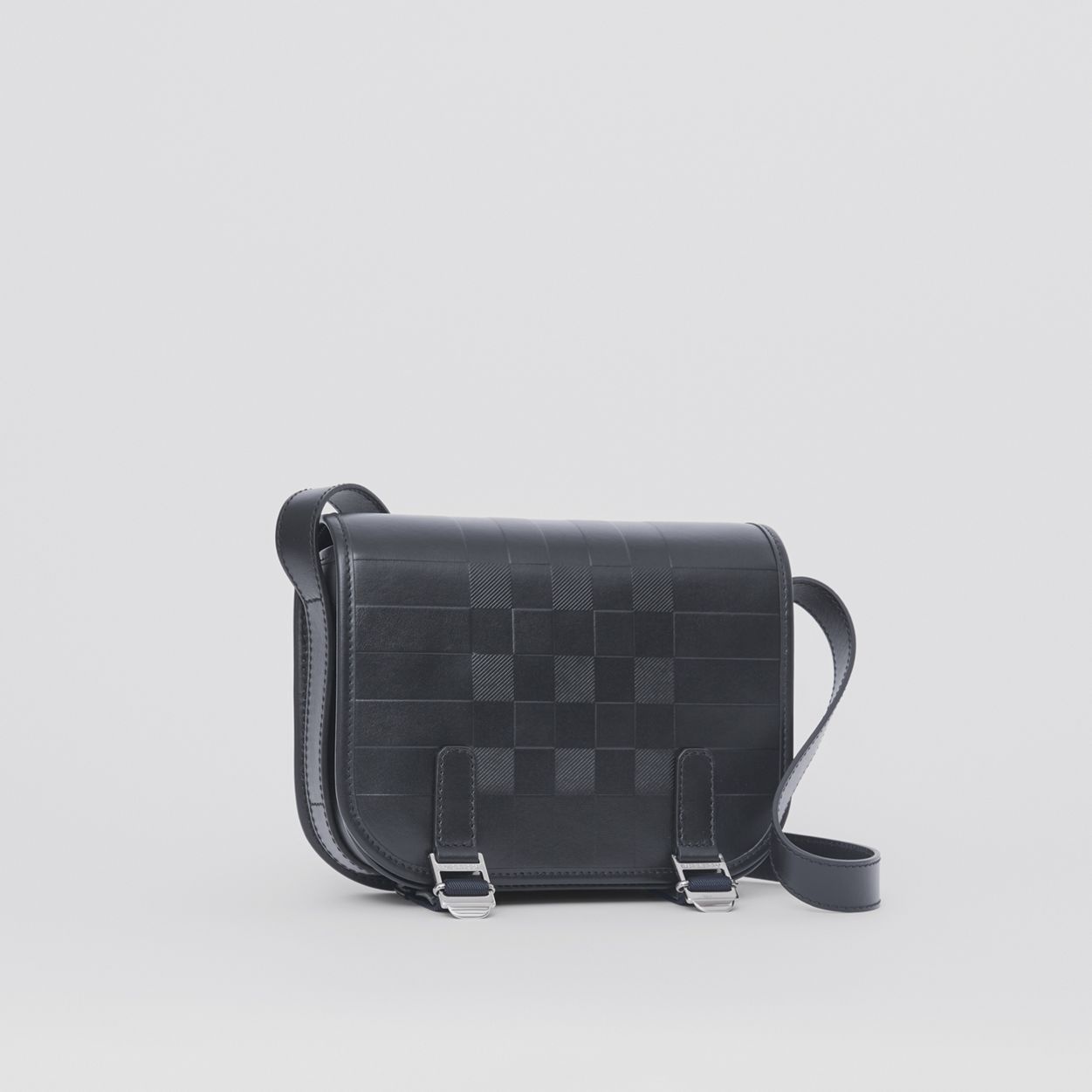 Embossed Check Messenger Bag - 7