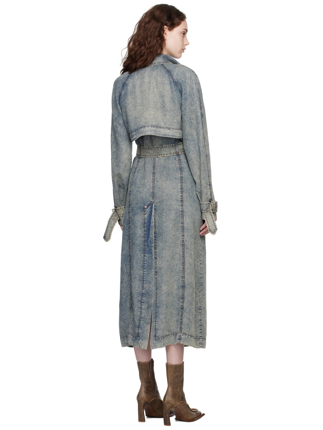 Blue Issa Trench Coat - 3