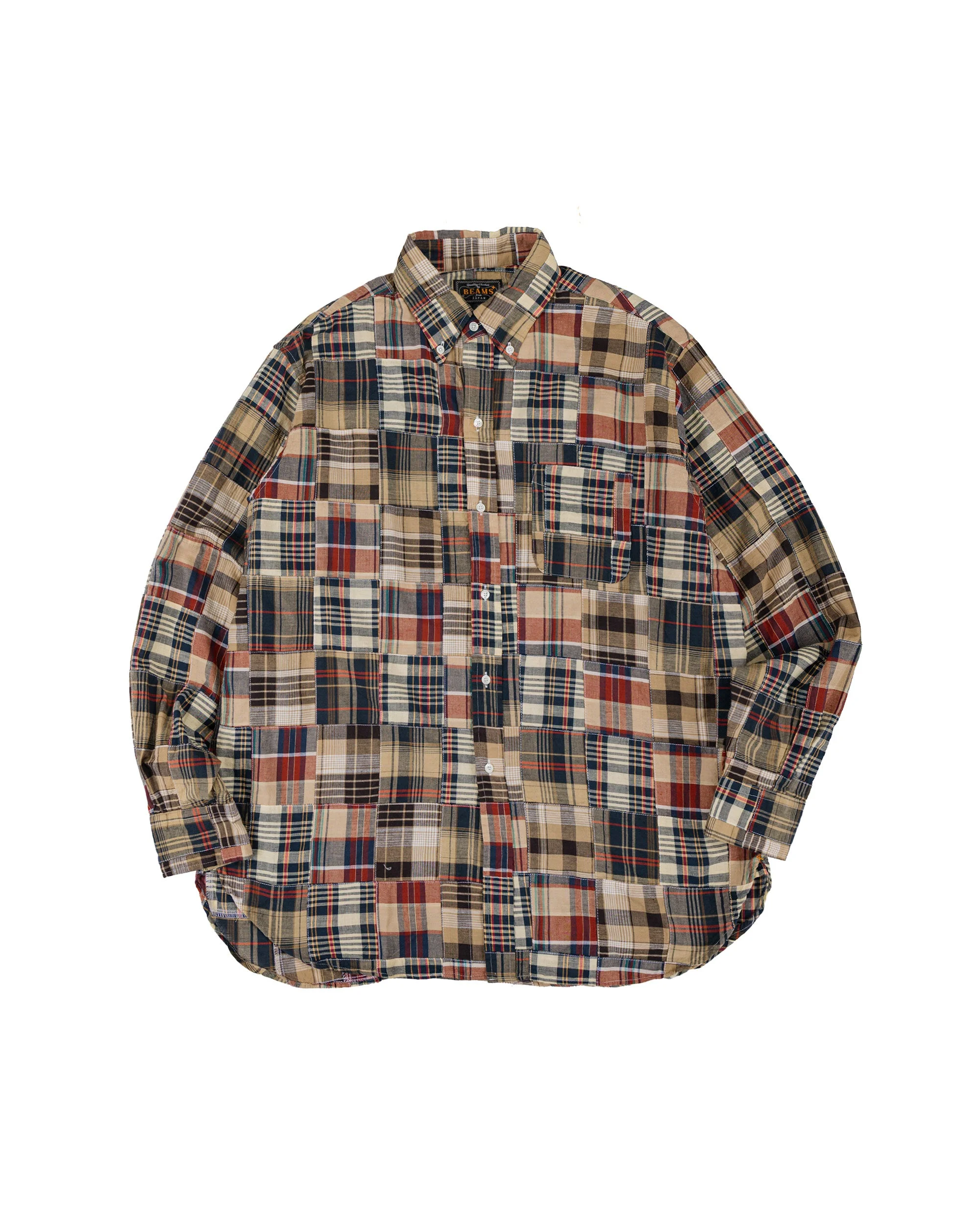 B.D. Classic Fit Patchwork Madras Brown - 1