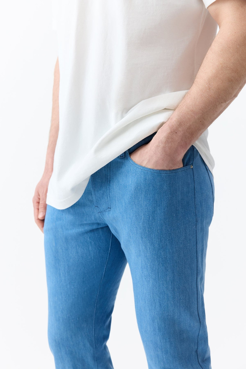 GABRIELA HEARST Anthony Five Pocket Pant in Light Blue Cotton Linen Denim outlook