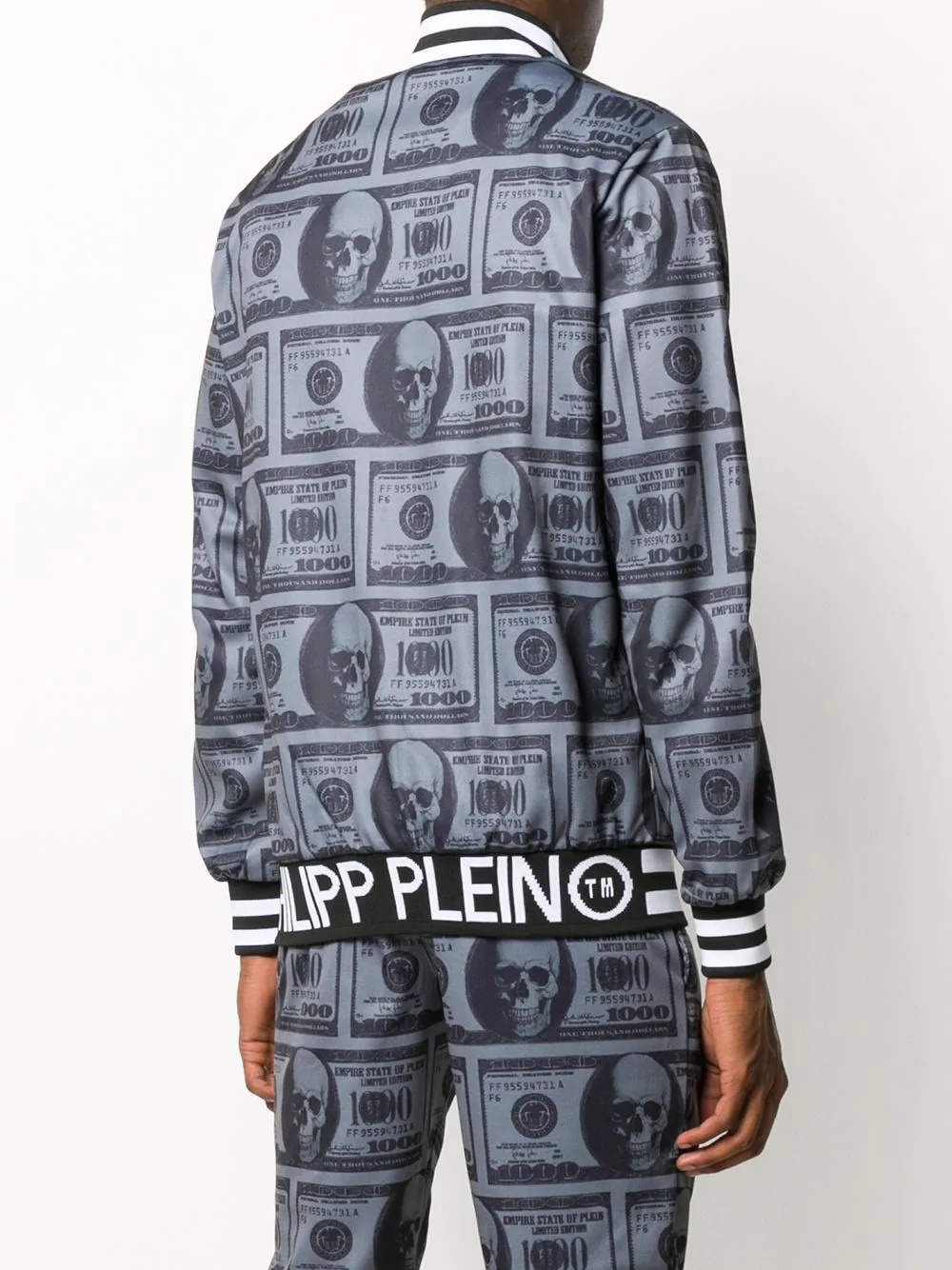 money-print track jacket - 4