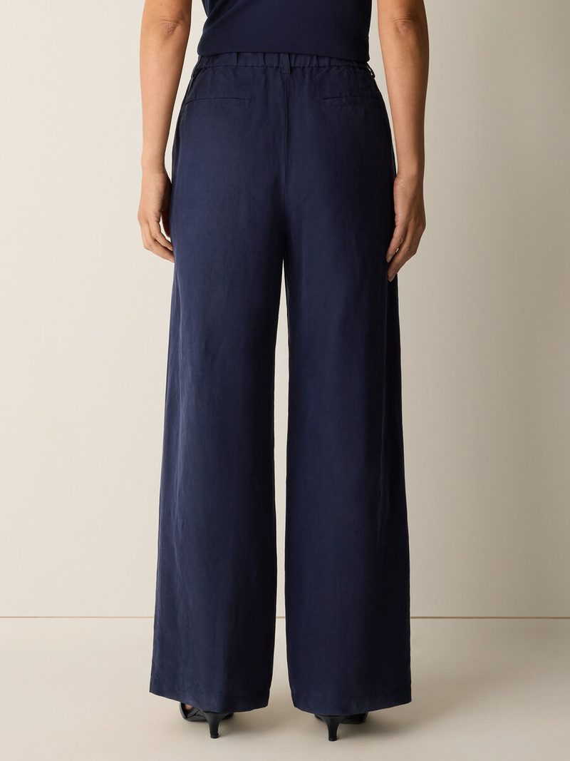 Linen Silk Twill Wide-Leg Trouser 4