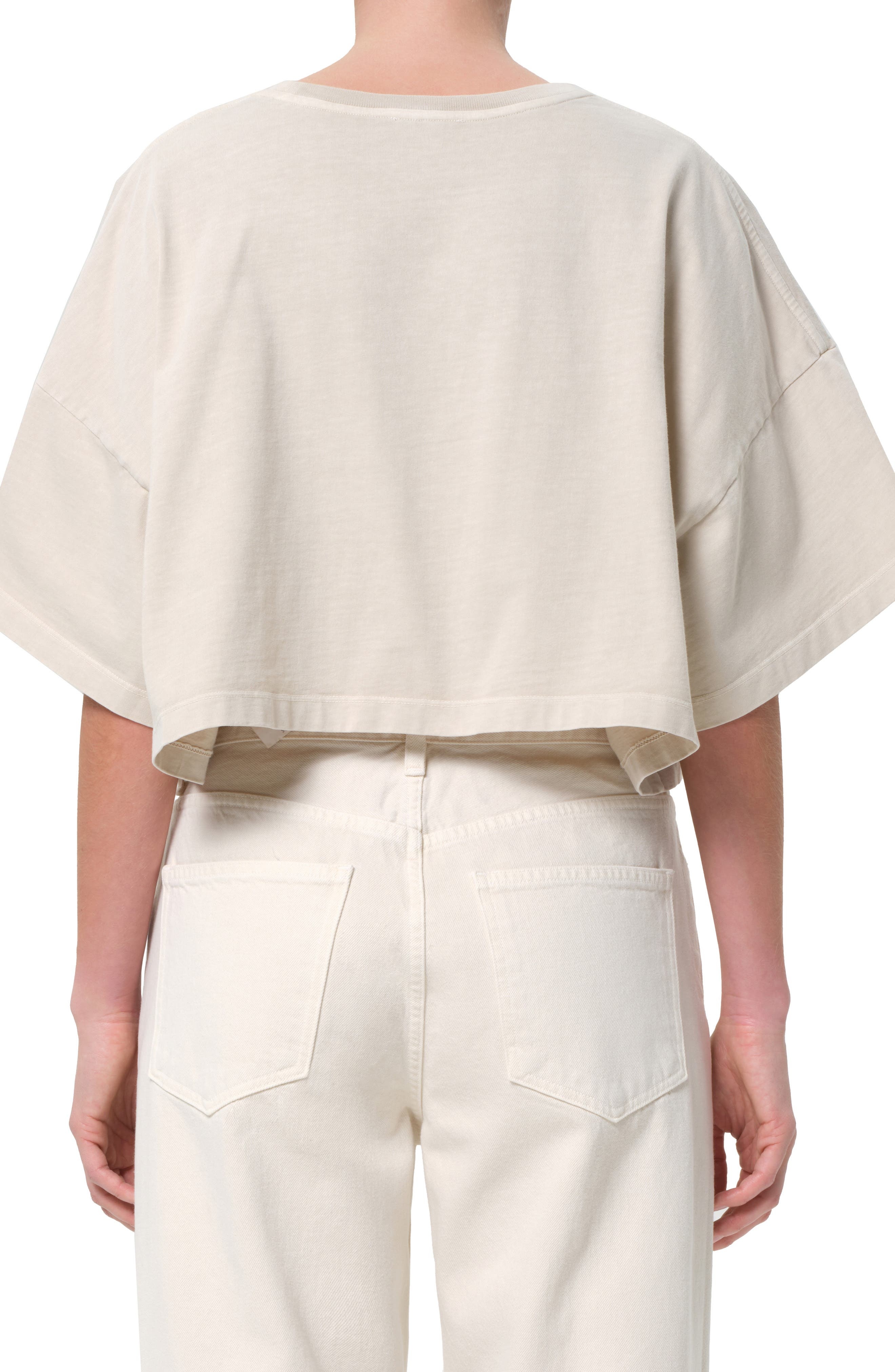 AGOLDE Arli Oversize Cotton Crop T-Shirt in Brown Rice at Nordstrom - 2