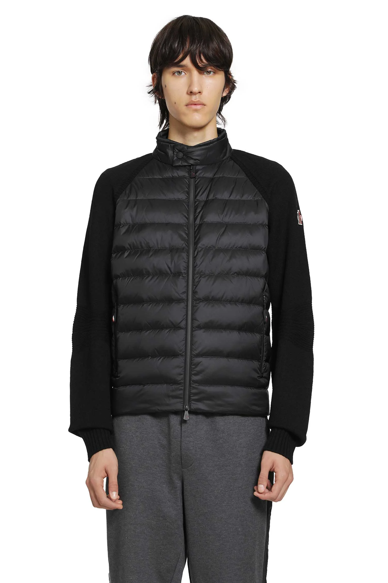 Wool Blend Padded Zip-up Cardigan - 1