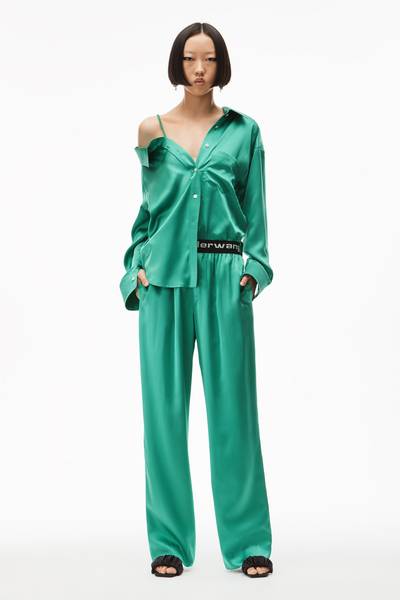 Alexander Wang LOGO ELASTIC PANT IN SILK CHARMEUSE outlook