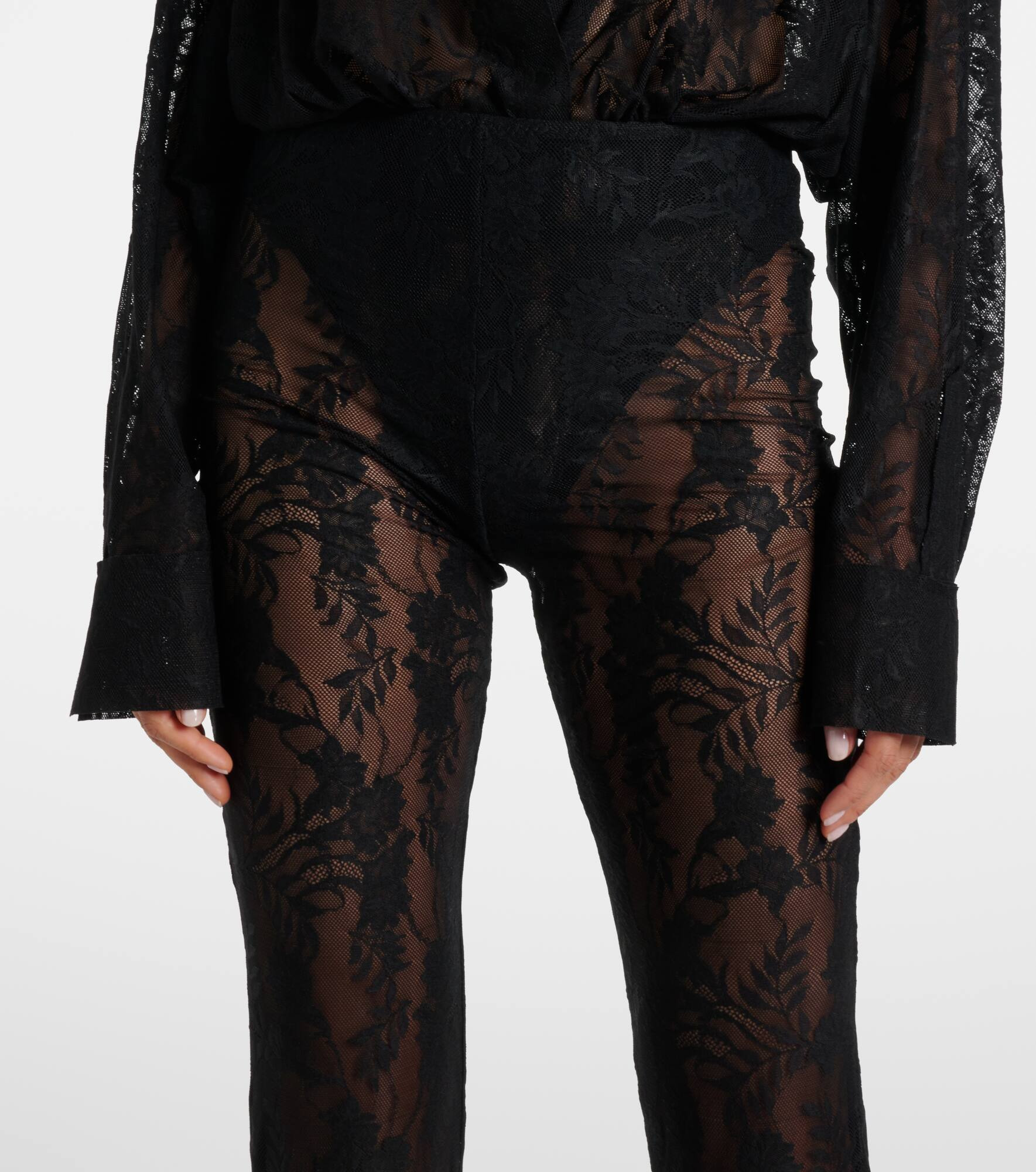 Lace flared pants - 4