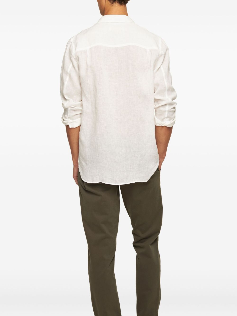 Justin pointed-collar linen shirt - 3