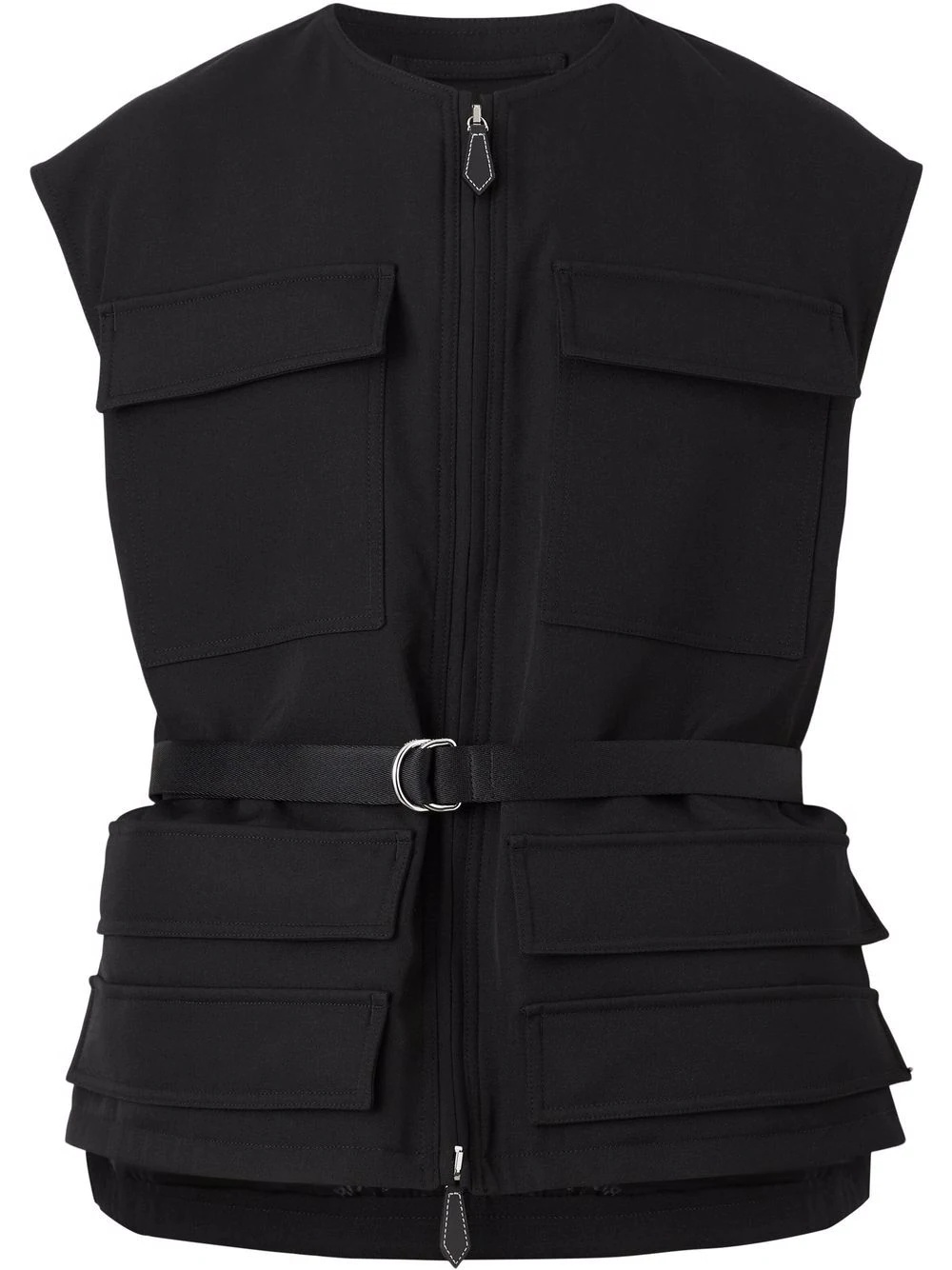 belted wool utility gilet - 1