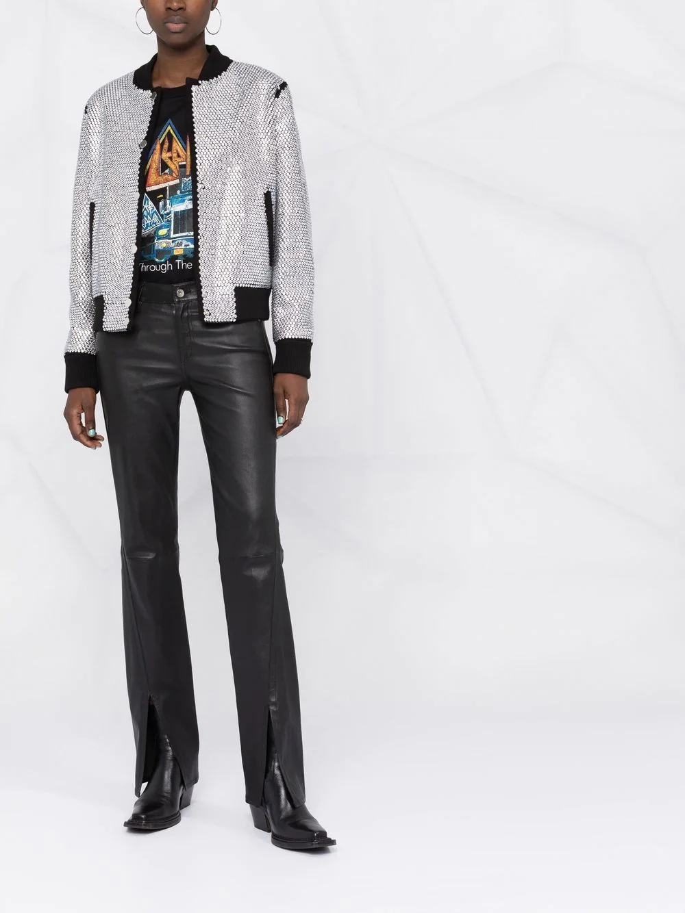 crystal-embellished bomber jacket - 2